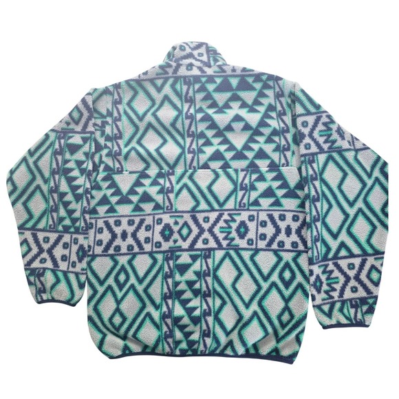 Patagonia Synchilla Snap-T Fleece Montana Siete Green Geometric Print Mens XS
